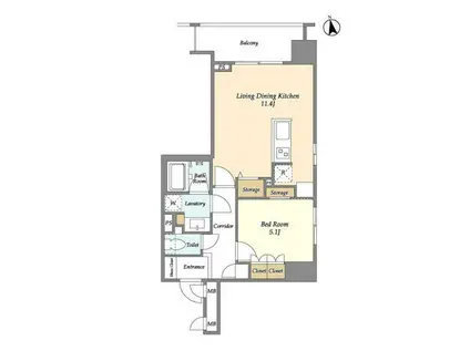 コンフォリア西早稲田(1LDK/4階)の間取り写真