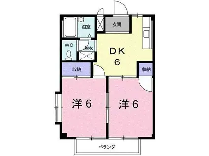 シティハイツTAKA(2DK/2階)の間取り写真