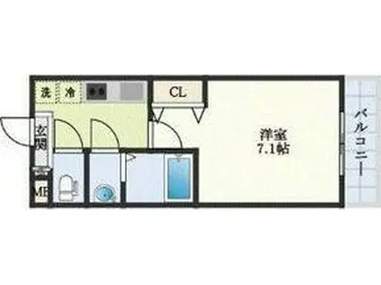 KORE・YIELD千里丘(1K/4階)の間取り写真