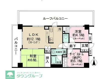 ヴェラハイツ六実駅前(2SLDK/4階)の間取り写真