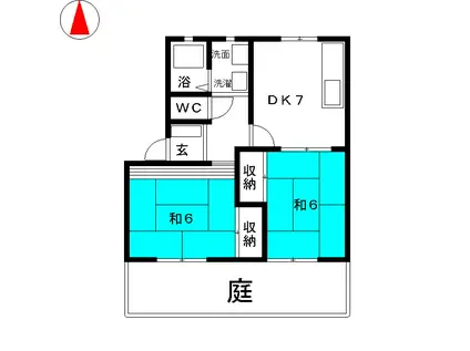 建穂小畑ハイツ A棟(2DK/2階)の間取り写真