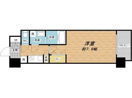 レジュールアッシュ心斎橋VITA(1K/5階)の間取り写真