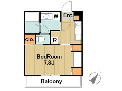 リブリミスティ(1K/2階)の間取り写真