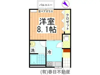 ベイサイドヒル(1K/1階)の間取り写真