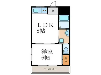 ヴィラ白川山手(1LDK/1階)の間取り写真