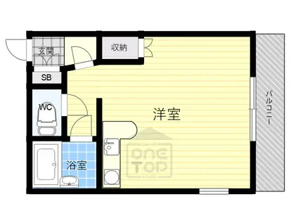ビスタ千里丘Ⅴ(ワンルーム/2階)の間取り写真