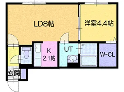 クアドリフォリオ(1LDK/3階)の間取り写真