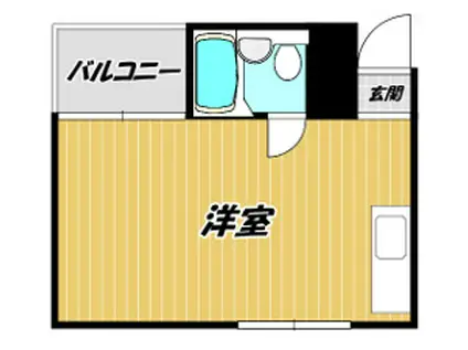 ハイツ京橋(ワンルーム/3階)の間取り写真