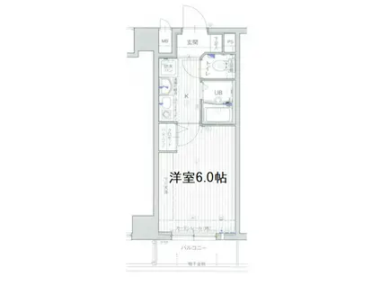 エスリード東天満第2(1K/7階)の間取り写真