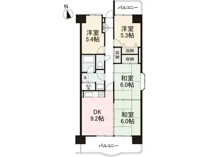 アメニティハイツ14(4DK/5階)の間取り写真