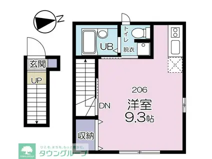 エスパーダ下高井戸(ワンルーム/2階)の間取り写真