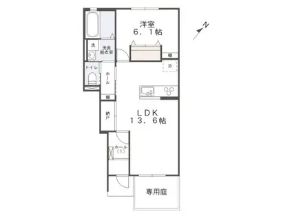 ブランフェーヴ(1LDK/1階)の間取り写真