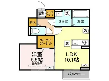 ベアーズマンション II(1LDK/1階)の間取り写真
