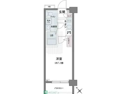 エコロジー都立大学レジデンス(1K/5階)の間取り写真