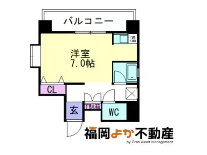 サンコーポ別府(1K/6階)の間取り写真