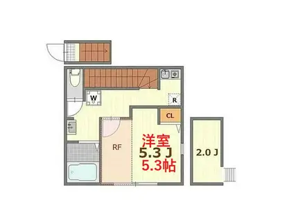 ラメゾンコンフォール(1K/2階)の間取り写真