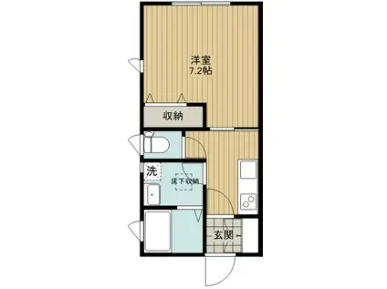 ローズハイツ(1K/1階)の間取り写真