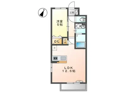 カルムメゾン目黒(1LDK/2階)の間取り写真