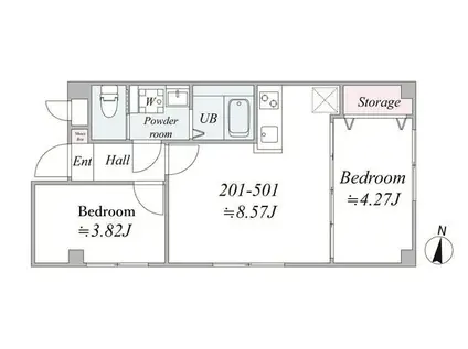 ARPEGE GRANDE(2LDK/4階)の間取り写真