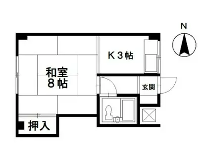 ハイツカリブ(1K/2階)の間取り写真