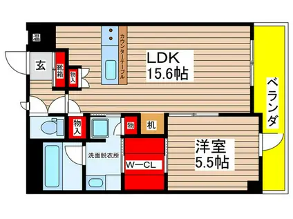 EXCEED.S(1LDK/2階)の間取り写真