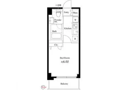 コートブランシェ(1K/5階)の間取り写真