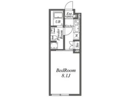 ユーレジデンス恵比寿(1K/1階)の間取り写真