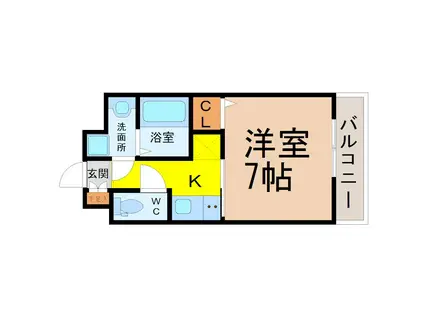 スカイコート御器所(1K/8階)の間取り写真