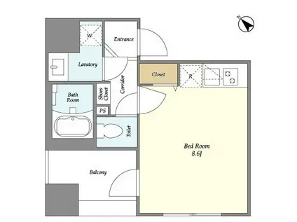 ユニデン八丁堀(ワンルーム/5階)の間取り写真