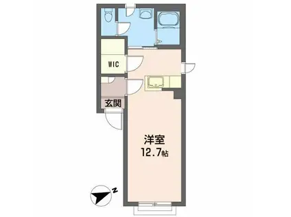 シャーメゾンカナン(ワンルーム/2階)の間取り写真