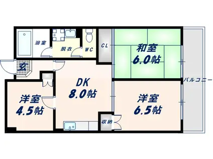 ステーブル荒木(3DK/2階)の間取り写真