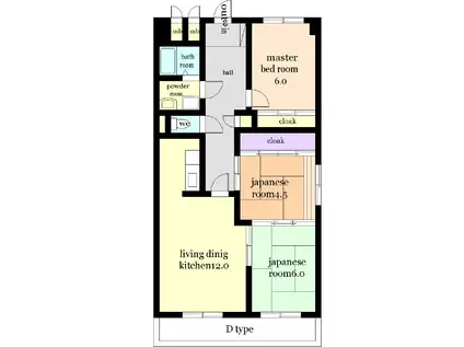 サンモール広島(3LDK/3階)の間取り写真