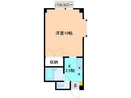 WELLNESSMARK太閤山(1K/2階)の間取り写真