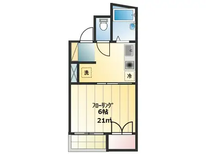 プチメゾン(1K/2階)の間取り写真