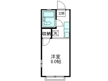 ジュネスリヴボード(1K/2階)の間取り写真