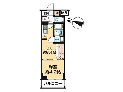 ARCOBALENO HASUNE I(1DK/3階)の間取り写真
