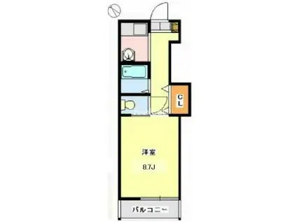 ランドフォレスト千葉白旗(1K/1階)の間取り写真