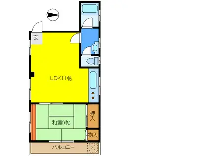 第二小林ビル(1LDK/3階)の間取り写真