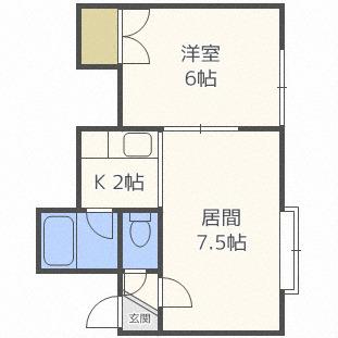 ハイツコルベール(1LDK/3階)の間取り写真