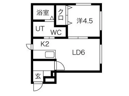 MAISON KAMUY HOKUDAIMAE(1DK/4階)の間取り写真