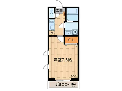グリーンガーデン(1K/2階)の間取り写真