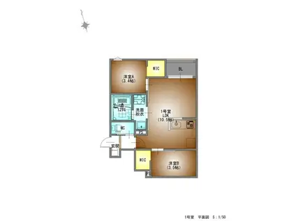 REGALEST中村日赤(2LDK/1階)の間取り写真