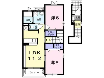 フリーデR(2LDK/2階)の間取り写真