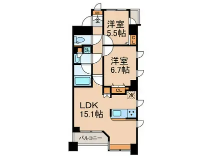 レジディアタワー上池袋(2LDK/4階)の間取り写真