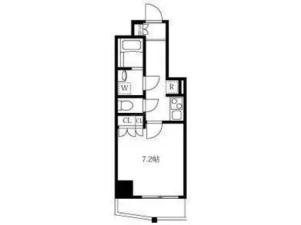 AZEST堀切菖蒲園II(1K/2階)の間取り写真