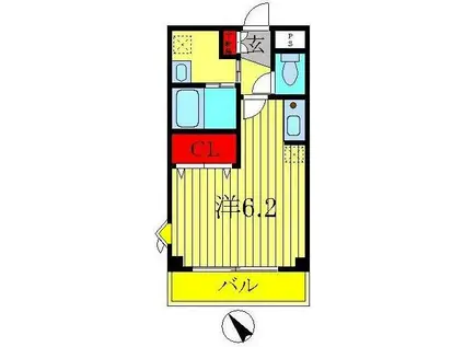 グッドヒルズ(ワンルーム/3階)の間取り写真