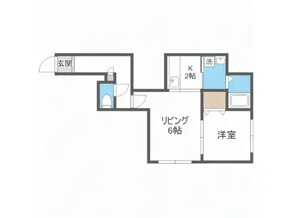 メゾンルミエール(1LDK/2階)の間取り写真