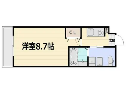 THE GARNET SUITE RESIDENCE山科ウエスト(1K/2階)の間取り写真