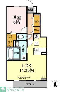 GRACE GARDEN A(1LDK/1階)の間取り写真