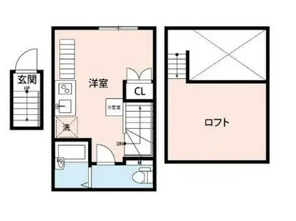 リカーサ浜田山(ワンルーム/2階)の間取り写真